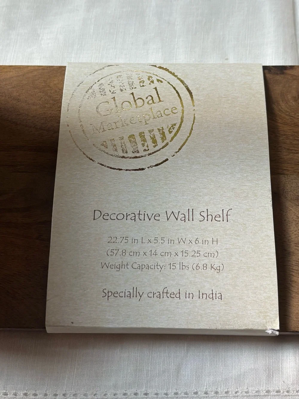 Wooden Wall Display Shelf in Brown - Simple Open Design